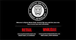 Desktop Screenshot of mysticmetalsbodyjewelry.com